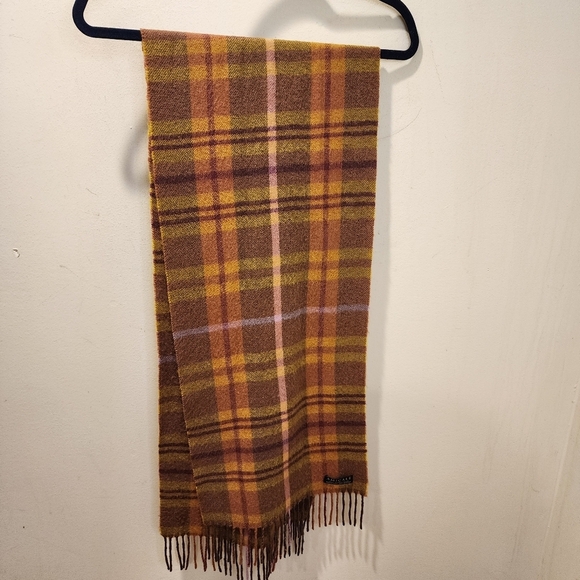 AMICALE merino Wool Plaid Unisex Fringe  Scarf - Picture 1 of 7